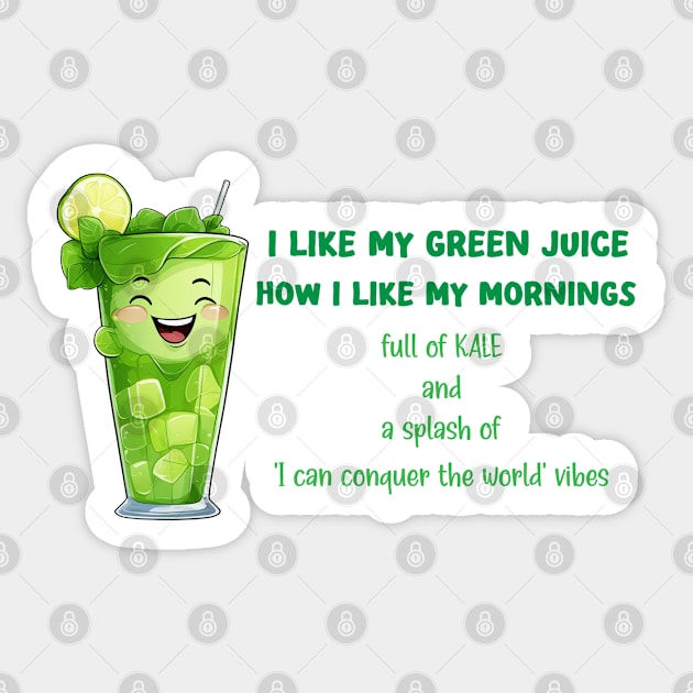 funny morning green juice quote Sticker by tita